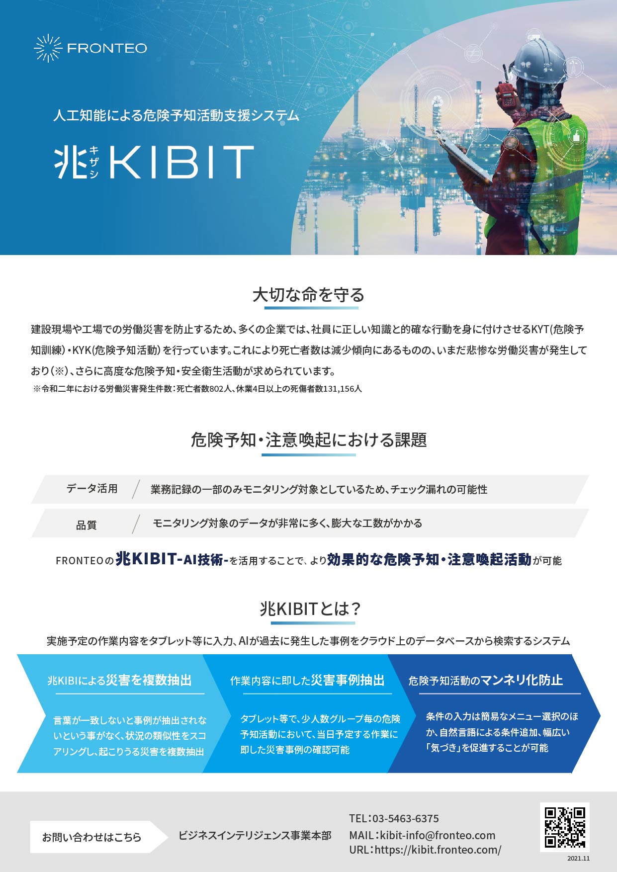 危険予知 兆kibit 人工知能kibit ビジネスインテリジェンス Fronteo